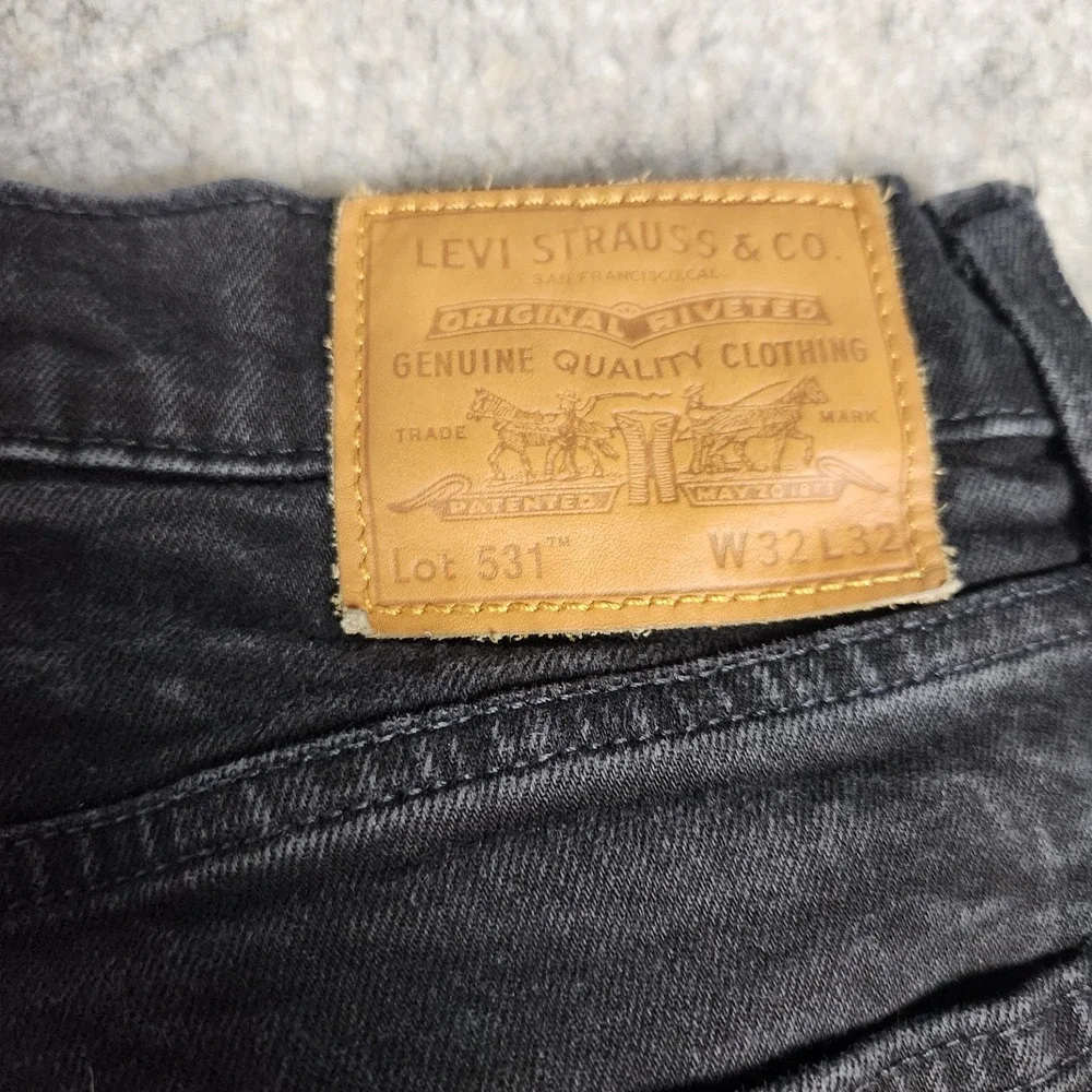 Levis 531 Slim Jeans Men 32x30 Black Denim Premium Quality Skater Punk Grunge‎